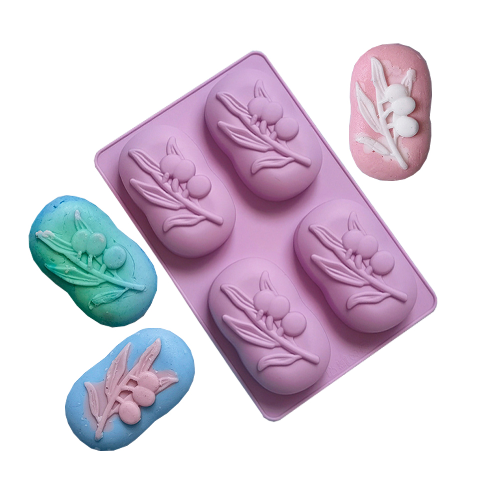 Soap Making At Home - 4 Cavities Oval Olive Tree Silicone
