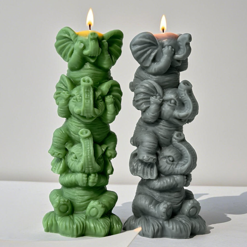 Soap Making At Home - DIY Stacking Elephants Silicone Mold Handmade