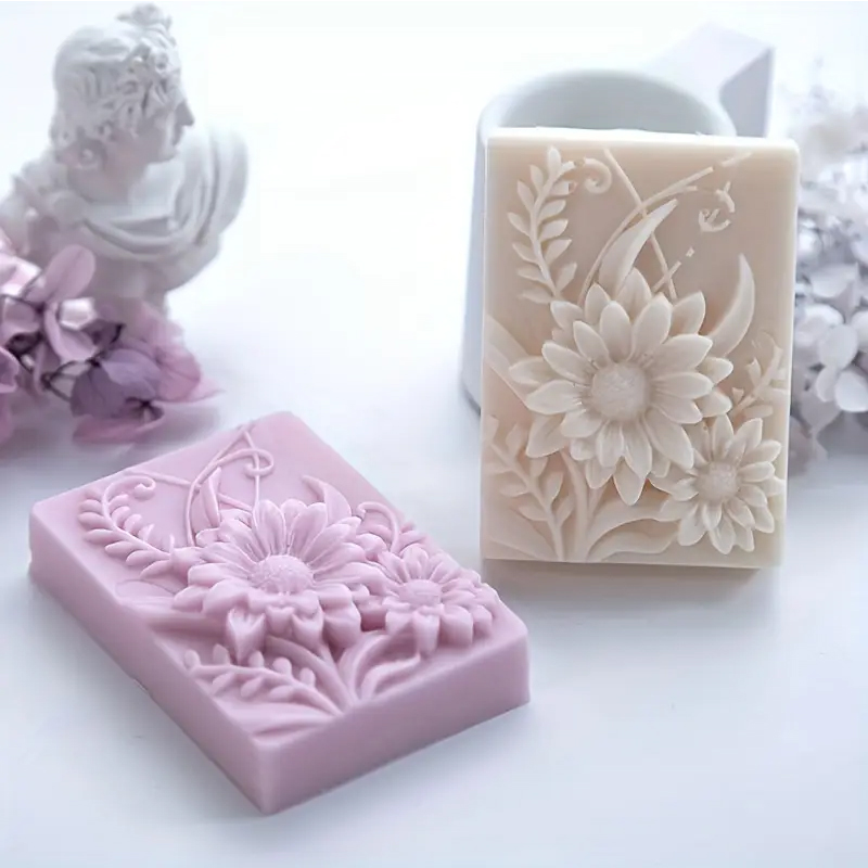 Soap Making Scents - 3D Flower Square Soap Silicone Mold