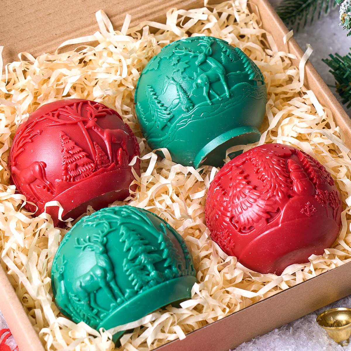 Soap Making At Home - Christmas Ornaments Silicone Candle Mold DIY