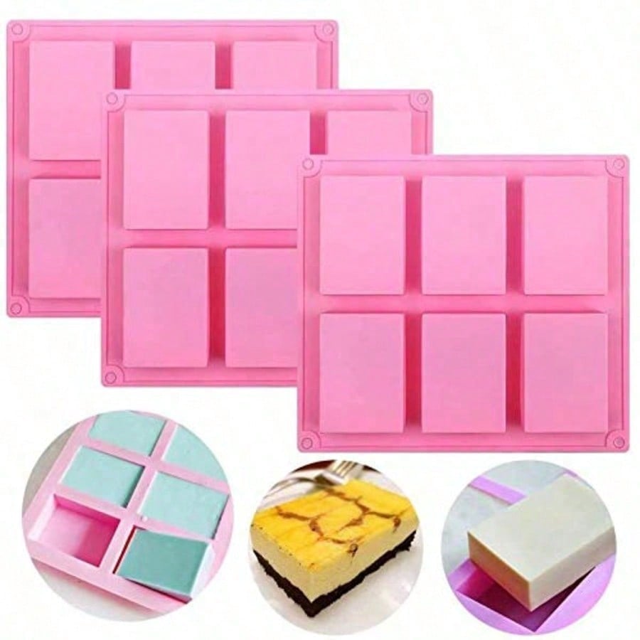 Soap Mold Silicone Loaf - 1-2 Pack 6‑Cavity DIY Silicone Molds,