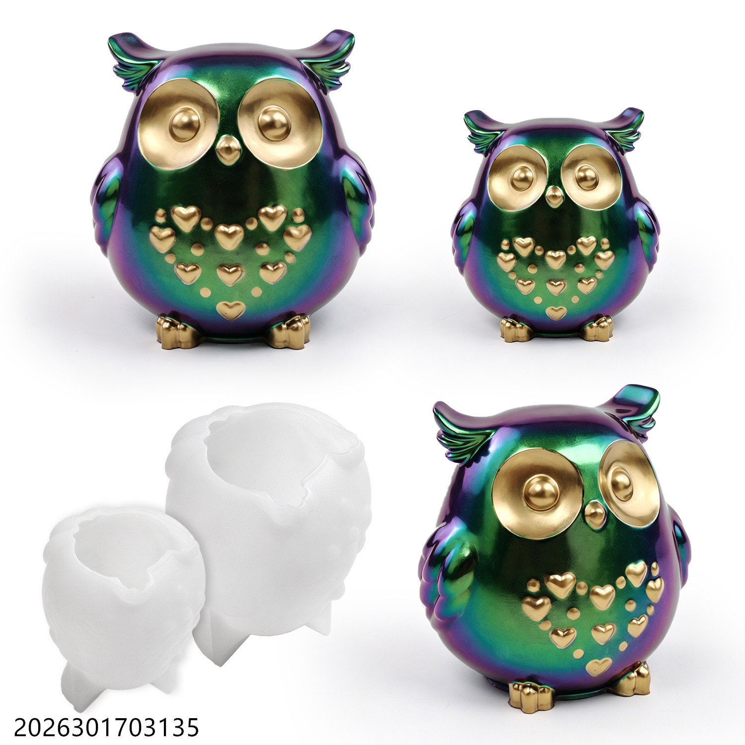 Soap Making Gloves - Owl Silicone Mold 3D Bird Shape