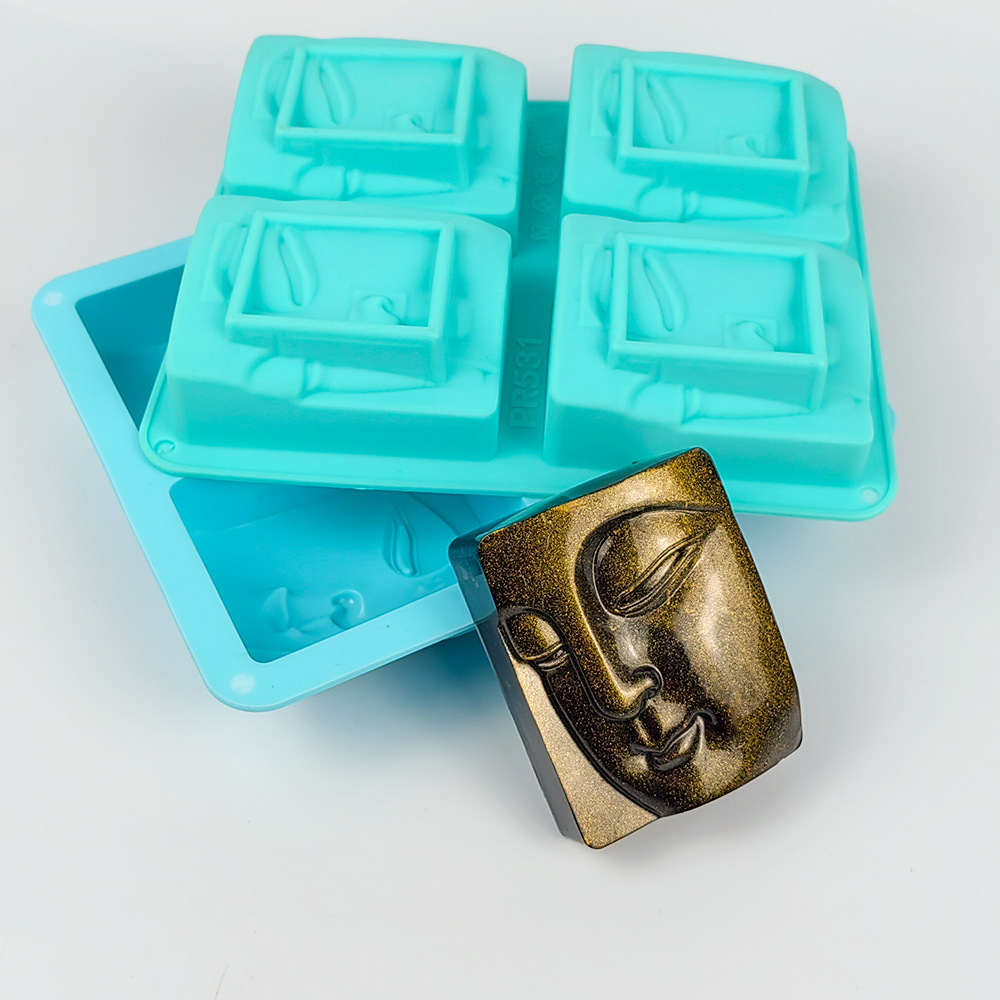 Soap Making Guide For Beginners - 4 Holes Buddha Portrait Soap Mold