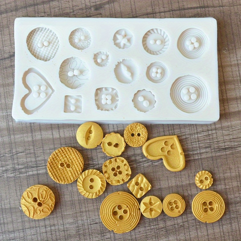 Buttons Shape Silicone Mold Si - огляд і ціна Soap Making Gloves