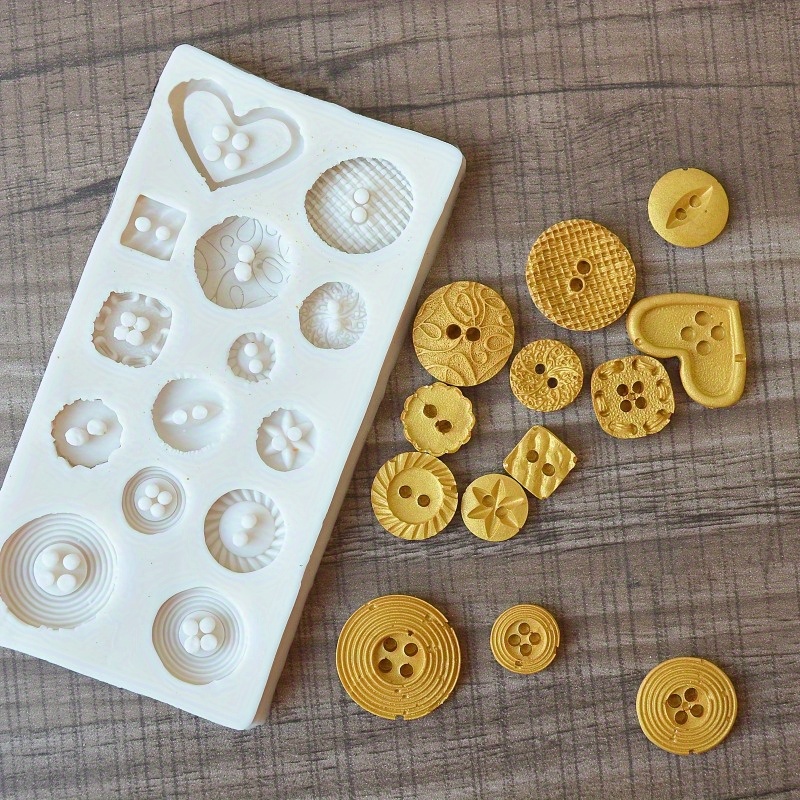 Buttons Shape Silicone Mold Si - огляд і ціна Soap Making Gloves