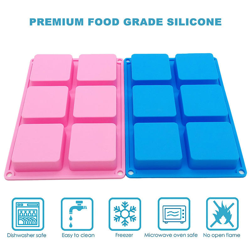 Square Soap Molds 6-Cavity Non - огляд і ціна Soap Mold Silicone Loaf