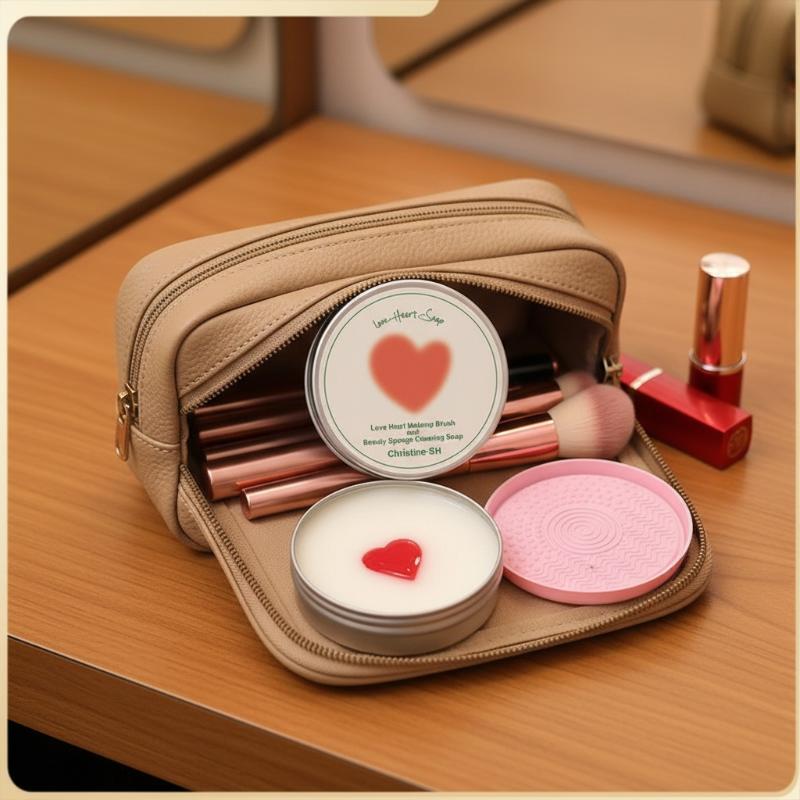 Heart Shaped Make Up Brush Cle - огляд і ціна Quick Soap Making