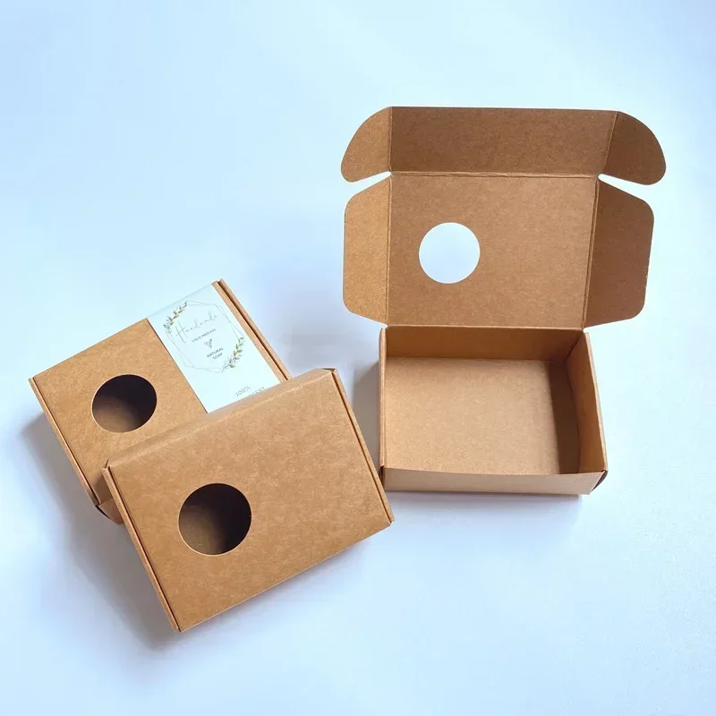 50pcs Kraft Box with Round Win - огляд і ціна Kraft Soap Label