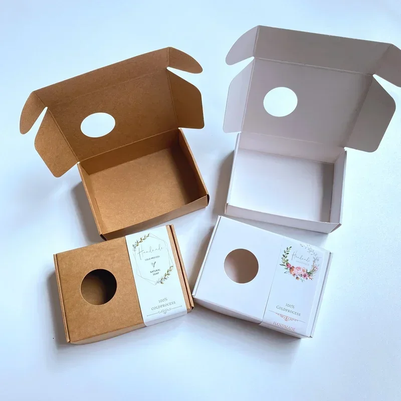 50pcs Kraft Box with Round Win - огляд і ціна Kraft Soap Label