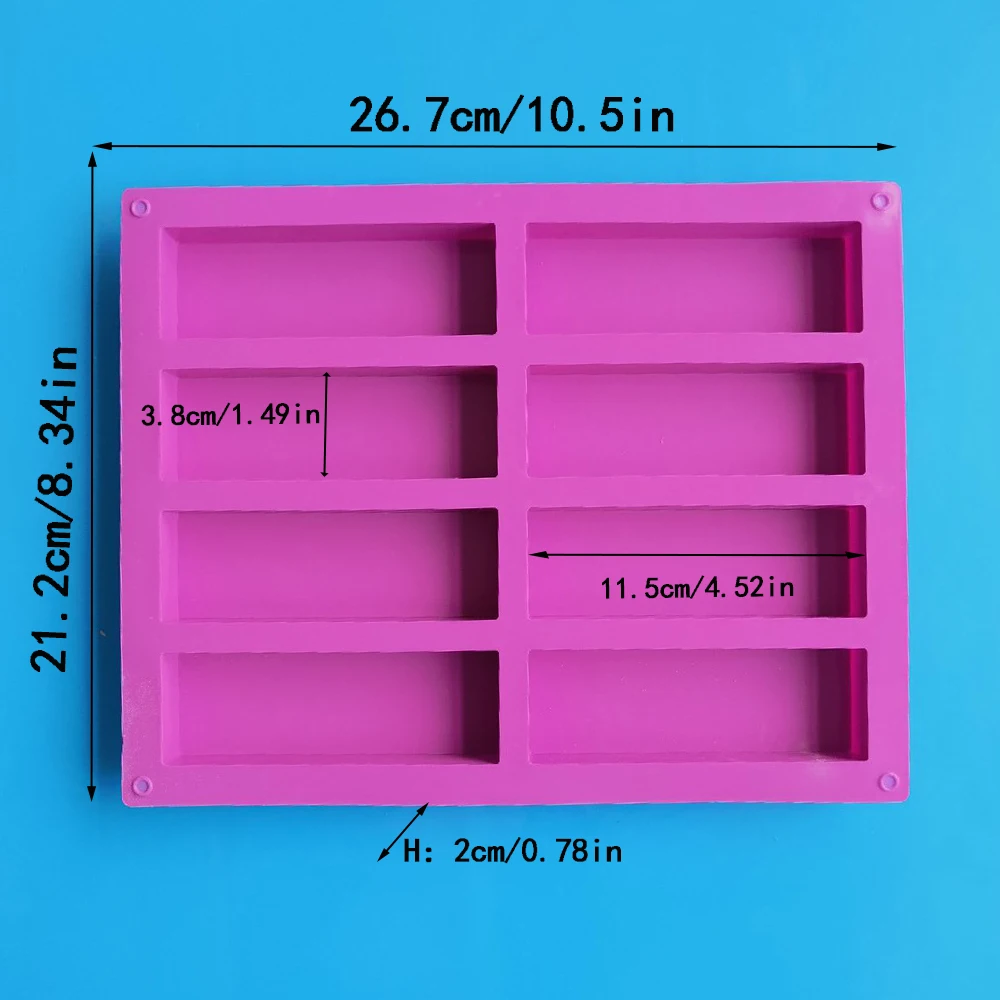 8 Cavity Rectangle Silicone ca - огляд і ціна Soap Mold Silicone Loaf